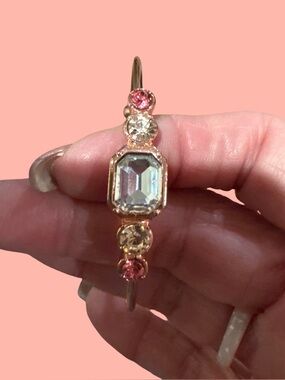 Gold-Tone Pink & Clear Crystal Bracelet